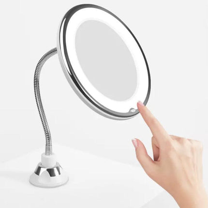 10X Magnifying Makeup Mirror With LED Light Cosmetic 360° Rotation Flexible AU - Aimall