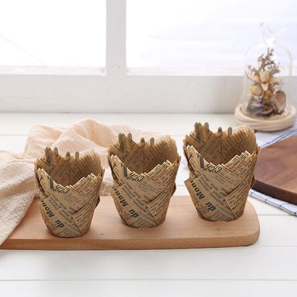 CAFE STYLE MUFFIN CASES WRAPPERS LINERS CUPS NEWSPRINT P50 300/PC - PATTY PANS - Aimall