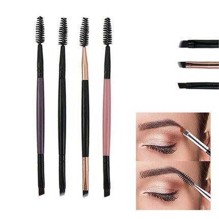 Eyebrow Brush Dual-ended Duo Brow Eyeliner Angled Cut Spoolie Brush Makeup Tools - Aimall