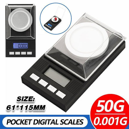 50g/0.001g Digital Milligram Scale High Precision Jewelry Balance Powder Scale - Aimall