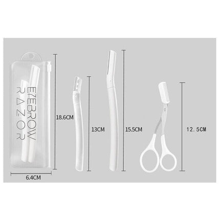 3PCS Eyebrow Razor Set Pro Trimmer Women's Sharper Facial Blade Hair Shaving AU - Aimall