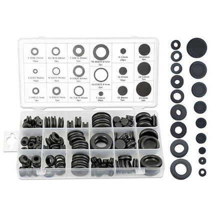 125PCS Rubber Grommet Assortment Set Fastener Kit Blanking 18 Popular Sizes AU - Aimall