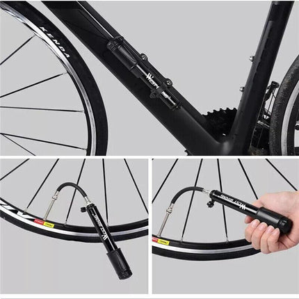 Aluminium MINI BICYCLE AIR PUMP Bike Hand Ball Inflator Portable Cycling Tyre AU - Aimall