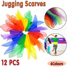 12pcs Gradient Juggling Silk Dance Magic Tricks Dancing Props Scarves Chiffon AU - Aimall