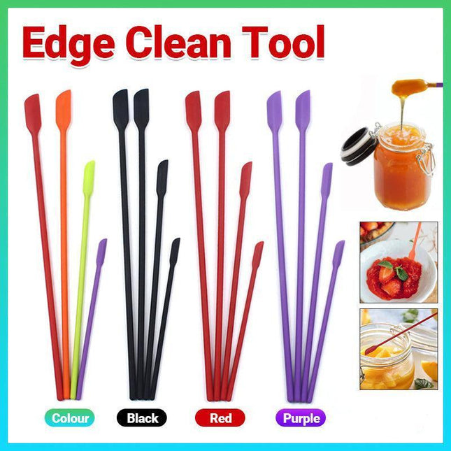 4x Silicone Mini Spatula Jar Scraper Scoop Tip Long Spatula Cosmetic Bottle B8A3 - Aimall