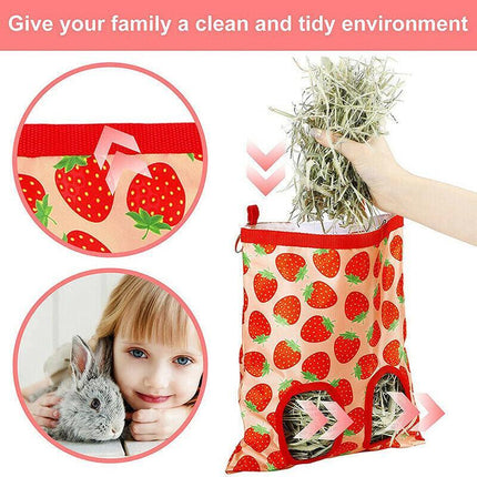 Hay Bag Guinea Pig Rabbit Feeding Bag Animal Hay Feeder Bag Hanging Feeder AU - Aimall
