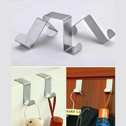 4x/6x Over Door Hooks Hanger Holder Stainless Steel Cabinet Organizer Clothes AU - Aimall