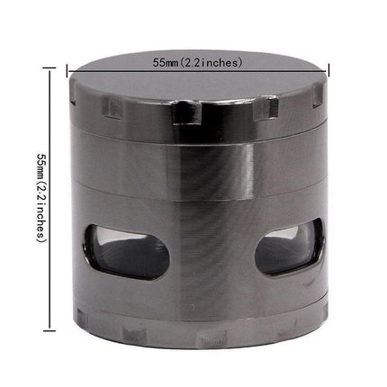 Zinc Alloy 4-layer Aluminum Herbal tobacco Herb Grinder Smoke Grinders Gun Black - Aimall