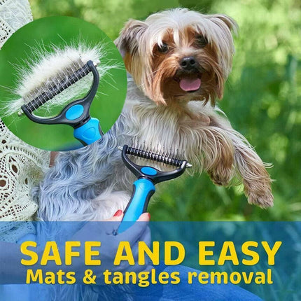 Dog Pet Cat Grooming Comb Brush Undercoat Rake Dematting Deshedding Trimmer Tool - Aimall