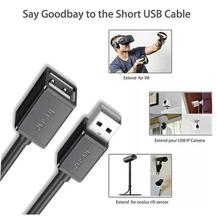 JASOZ USB Extension Data Cable 2.0 A Male to A Female Long Cord for Laptop PC AU - Aimall