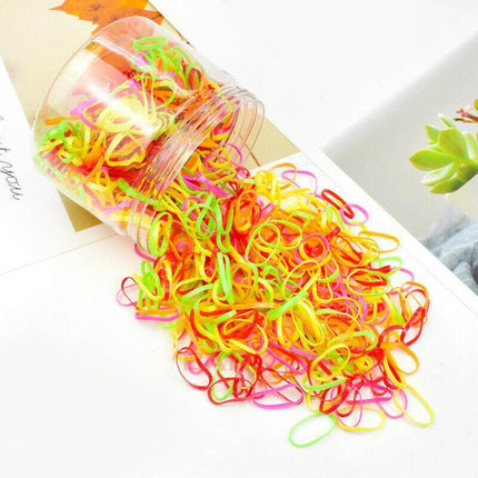 400+pcs Colorful Black Ponytail Holder Elastic Rubber Band Hair Ties Ropes Rings - Aimall