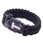 Outdoor Emergency 5 In 1 Survival Paracord Bracelet Flint Starter Whistle Compas Aimall