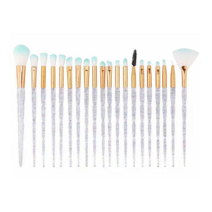 20 PCS Eye Make-up Brushes Diamond Unicorn Eyeshadow Eyebrow Blending Brush Set - Aimall