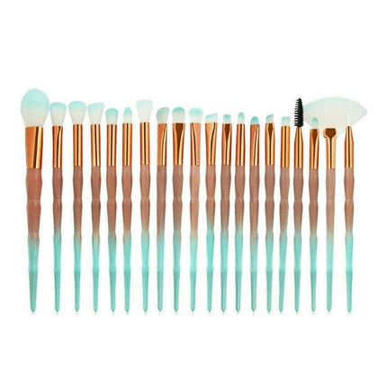20 PCS Eye Make-up Brushes Diamond Unicorn Eyeshadow Eyebrow Blending Brush Set - Aimall