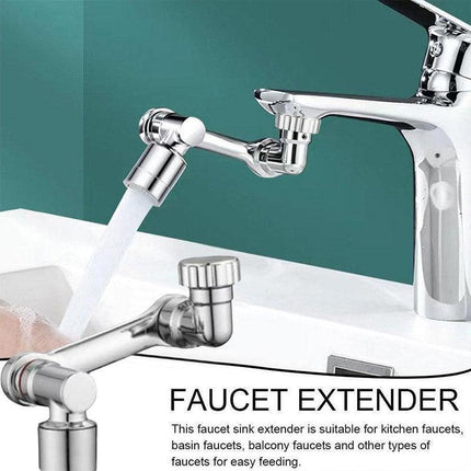 Faucet Extender Universal Rotate Robotic Arm Tap 1080 Swivel Spray Extension - Aimall
