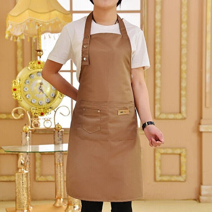 Unisex Canvas Apron Washable Butcher Waiter Chef Waterproof Kitchen Cooking Cafe - Aimall