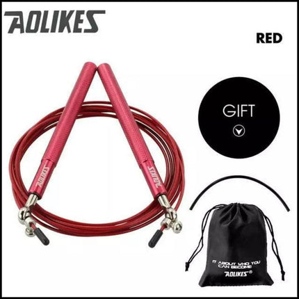 AOLIKES Adjustable High Speed Steel Skipping Jump Rope Dual Bearings Gym Boxing - Aimall