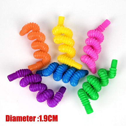 6PCS Fidget Pop Tube Pip Sensory Stress Game Relief Toys Kids Tools Adults Chain - Aimall