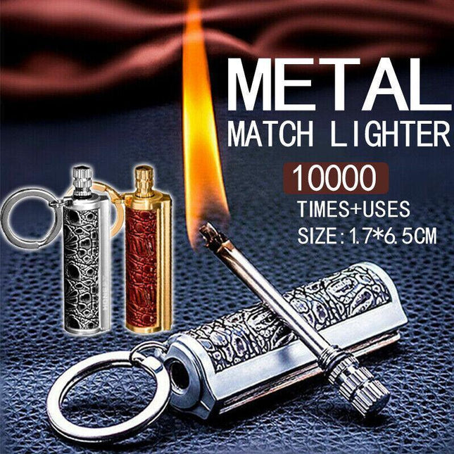 Fire Starter Lighter Waterproof Flint Match Metal Keychain Camping Survival BDA - Aimall