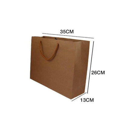 Kraft Paper Bags 50 x Bulk, Gift Shopping Carry Craft Brown Bag with Handles AU - Aimall