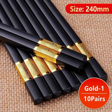 10Pairs Premium Quality Reusable Chopsticks Dishwasher Safe Fiberglass Chopstick - Aimall