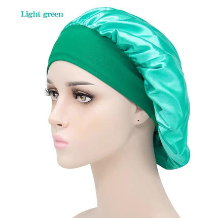 Sleeping Bonnet Hair Wrap Silk Satin Cap Women Elastic Night Soft Hat Headwear - Aimall