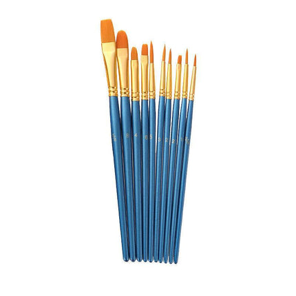 10pcs Artist Paint Brushes Set Painting Tool for Acrylic Oil Watercolour Kit AU - Aimall