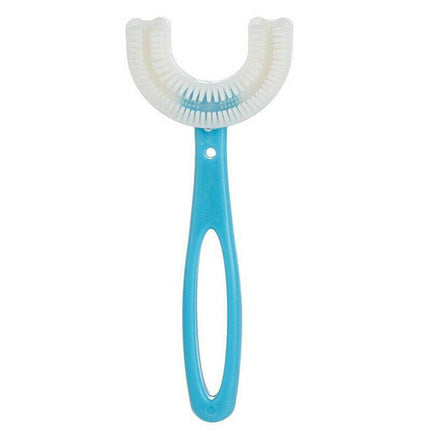Children U Shaped Toothbrush Soft Silicone Head Brush 360° Oral Teeth Cleaning - Aimall