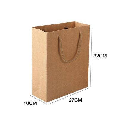 Kraft Paper Bags 50 x Bulk, Gift Shopping Carry Craft Brown Bag with Handles AU - Aimall