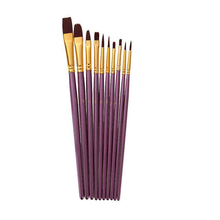 10pcs Artist Paint Brushes Set Painting Tool for Acrylic Oil Watercolour Kit AU - Aimall