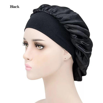 Sleeping Bonnet Hair Wrap Silk Satin Cap Women Elastic Night Soft Hat Headwear - Aimall