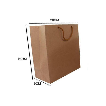 Kraft Paper Bags 50 x Bulk, Gift Shopping Carry Craft Brown Bag with Handles AU - Aimall