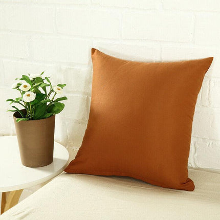 Multicoloured Plain Solid Colour Cushion Cover Covers Decorative Pillow Case AU - Aimall