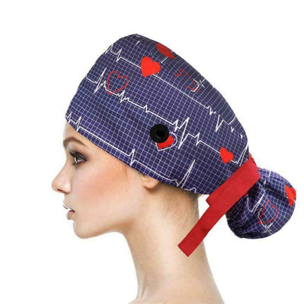 LongHair Surgical Scrub Cap Doctor Nurse Bouffant Hat Adjustable Comfy HeadCover - Aimall