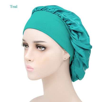 Sleeping Bonnet Hair Wrap Silk Satin Cap Women Elastic Night Soft Hat Headwear - Aimall