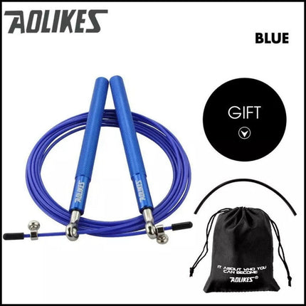 AOLIKES Adjustable High Speed Steel Skipping Jump Rope Dual Bearings Gym Boxing - Aimall