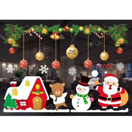Christmas Window Glass Sticker Decal Mural Home Decoration Wall Stickers Wall AU - Aimall
