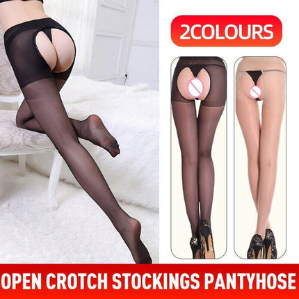 Sexy Women Sheer Lingerie Open Crotch Stockings Pantyhose Crotchless Tights Au Aimall