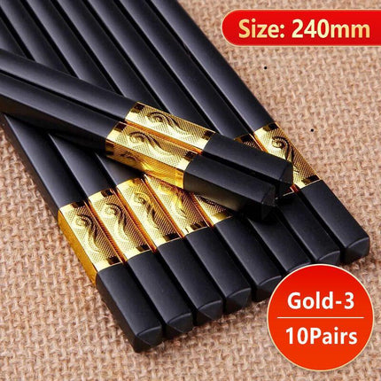 10Pairs Premium Quality Reusable Chopsticks Dishwasher Safe Fiberglass Chopstick - Aimall
