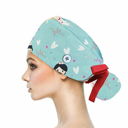 LongHair Surgical Scrub Cap Doctor Nurse Bouffant Hat Adjustable Comfy HeadCover - Aimall