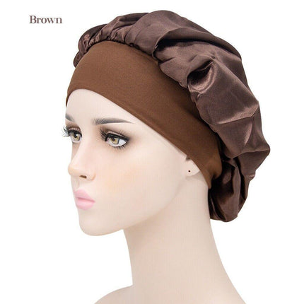 Sleeping Bonnet Hair Wrap Silk Satin Cap Women Elastic Night Soft Hat Headwear - Aimall