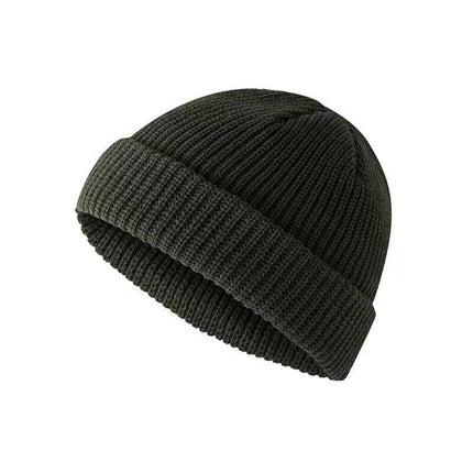 Men Women Mini Fisherman Beanie Hat Winter Soft Woolen Knitted Docker Skull Cap - Aimall