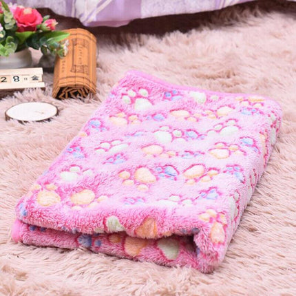 Pet Mat Paw Print Cat Dog Puppy Fleece Soft Pet Blanket Bed Cushion Sml Size Au Aimall