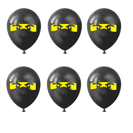 Ninja Latex Balloons x 6 Party Decoration Ninjago Superhero Black AU Stock - Aimall