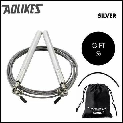 AOLIKES Adjustable High Speed Steel Skipping Jump Rope Dual Bearings Gym Boxing - Aimall