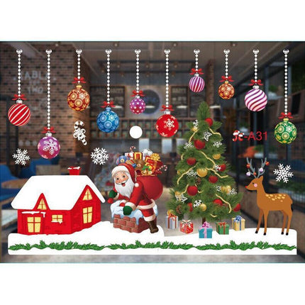 Christmas Window Glass Sticker Decal Mural Home Decoration Wall Stickers Wall AU - Aimall