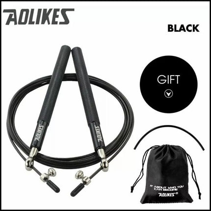 AOLIKES Adjustable High Speed Steel Skipping Jump Rope Dual Bearings Gym Boxing - Aimall