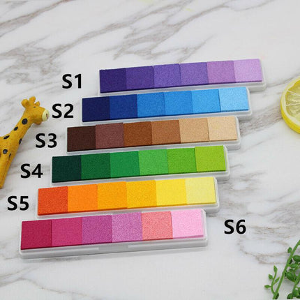 Gradient Color Ink Pad Inkpad Rubber Stamp Oil Based DIY Finger Print 10 Colours - Aimall