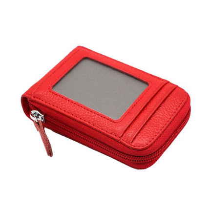 RFID Blocking Leather Wallet Anti-theft Credit Card Holder Men Women Coin Purse - Aimall