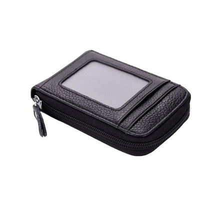 RFID Blocking Leather Wallet Anti-theft Credit Card Holder Men Women Coin Purse - Aimall